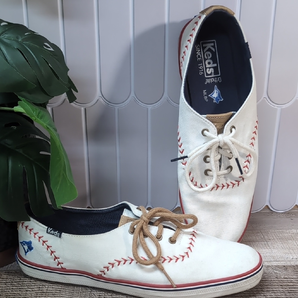 Keds Canvas Sneakers with Red Stitching